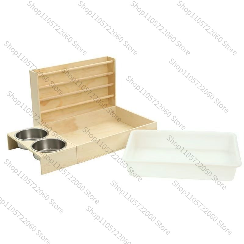 Pet Feeders - Houten konijnenvoederbak, minimalistische houten waterbak, aangelegde