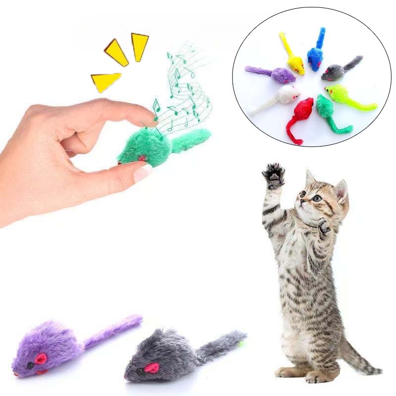 Catnip Interactive Plush Mouse - Kat Muis Speelgoed Piepende Voorgevulde Kattenkruid