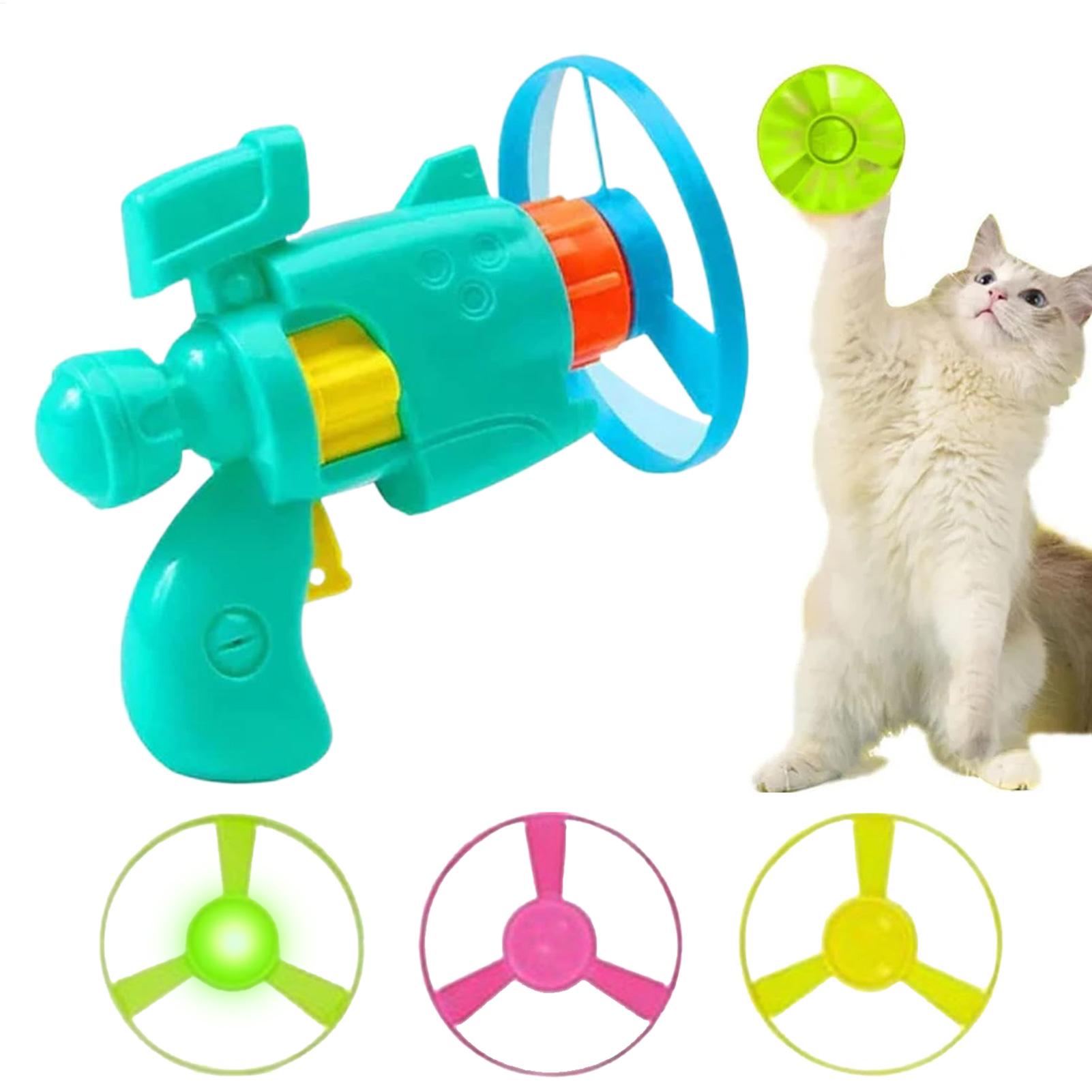 Flying Disc Dog Training Toy - Katten Interactief Vliegende Schotel Pistool Lichtgevende