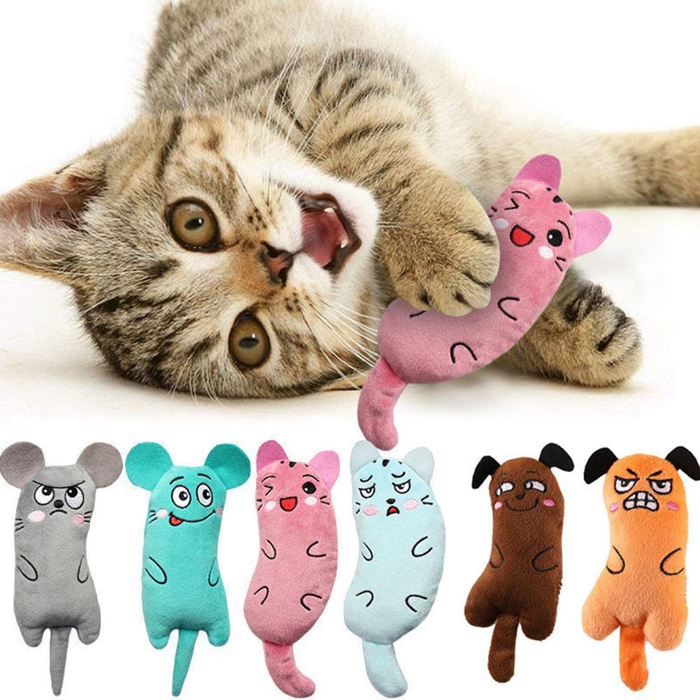 Catnip Interactive Plush Mouse - Cartoon Expressie Kattenspeelgoed Pluche Dierbenodigdheden Ingebouwde