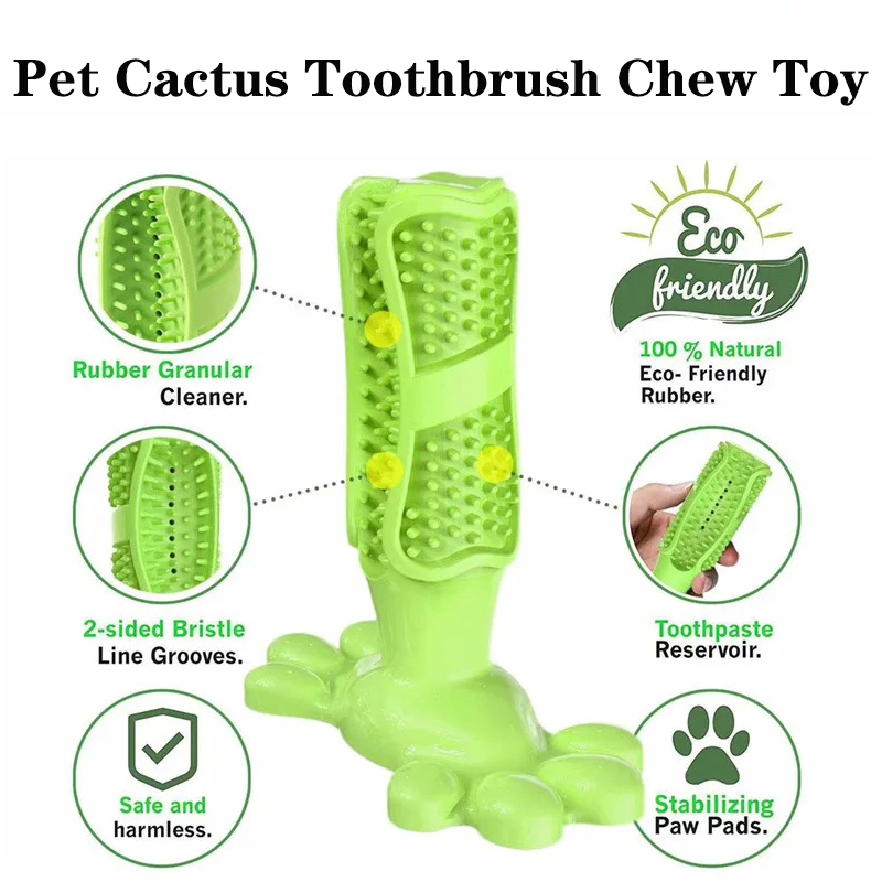 Rubber Treat Dispensing Dog Toy - Huisdier Hond Cactus Interactieve Rubber Bijtbestendig