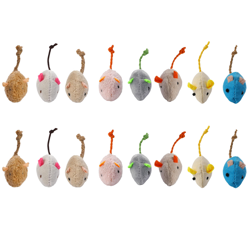 Catnip Interactive Plush Mouse - 16PCS Interactieve Kat Muizen Speelgoed Kat