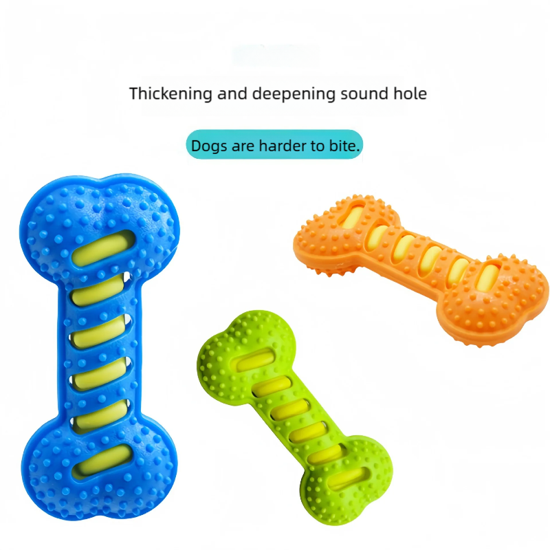 Teeth Cleaning Dog Chew Bone - Hondenspeelgoed van rubber, botvormig kauwspeelgoed, bijtbestendig,
