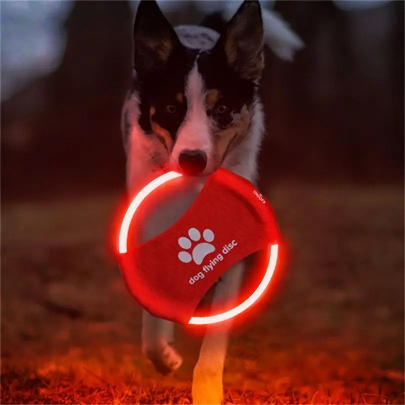 Flying Disc Dog Training Toy - Hondenspeelgoed LED-gloeiend oplaadbaar schijfvliegend speelgoed met