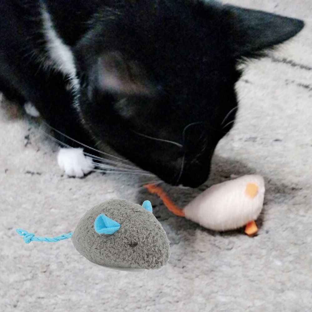 Catnip Interactive Plush Mouse - 2 stuks grappige pluche zachte interactieve