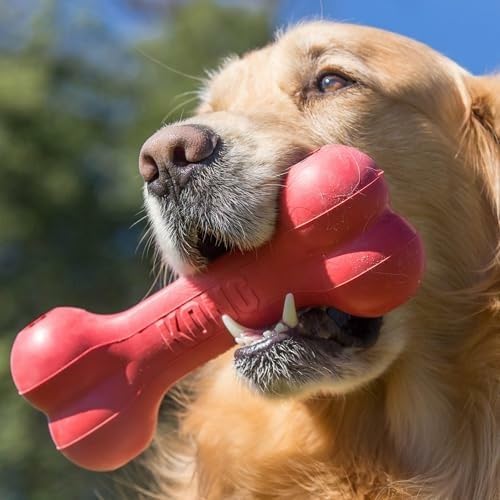 Rubber Treat Dispensing Dog Toy - Klassieke duurzame hondenbot van natuurlijk rubber,