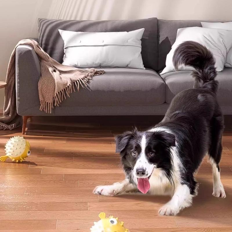 Rubber Treat Dispensing Dog Toy - Y1UD Hondenverrijkingsspeelgoedset voor binnen met visvormige