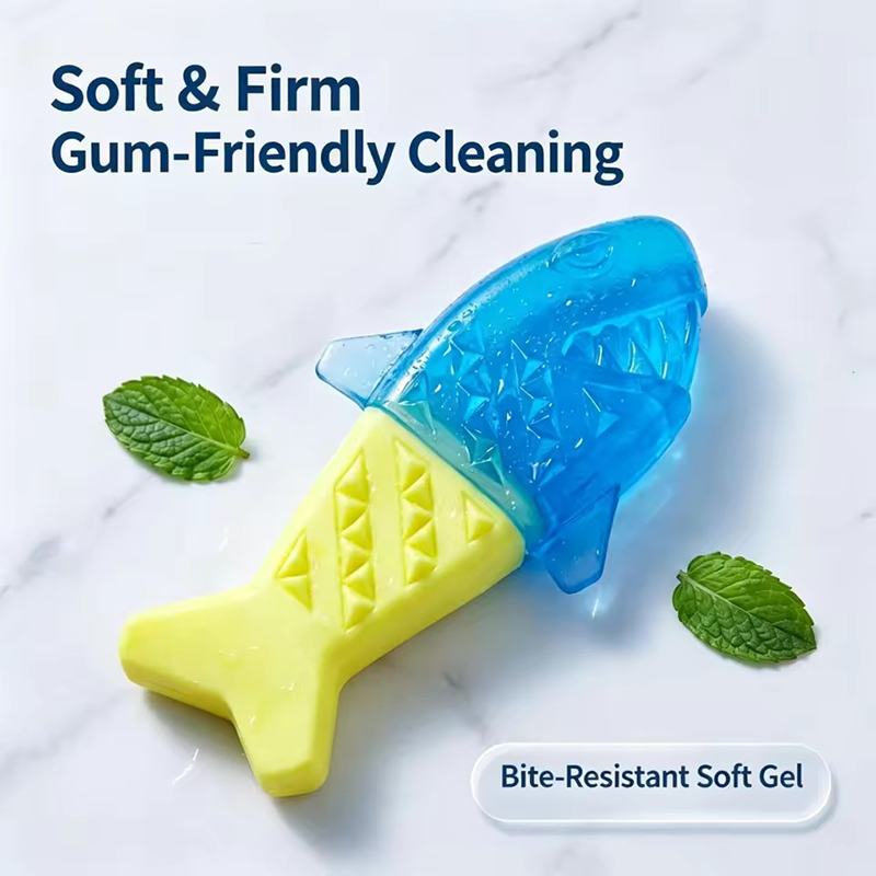 Teeth Cleaning Dog Chew Bone - Huisdier Visgraten TPR Hondenspeelgoed Waterinjectie Vriesbaar