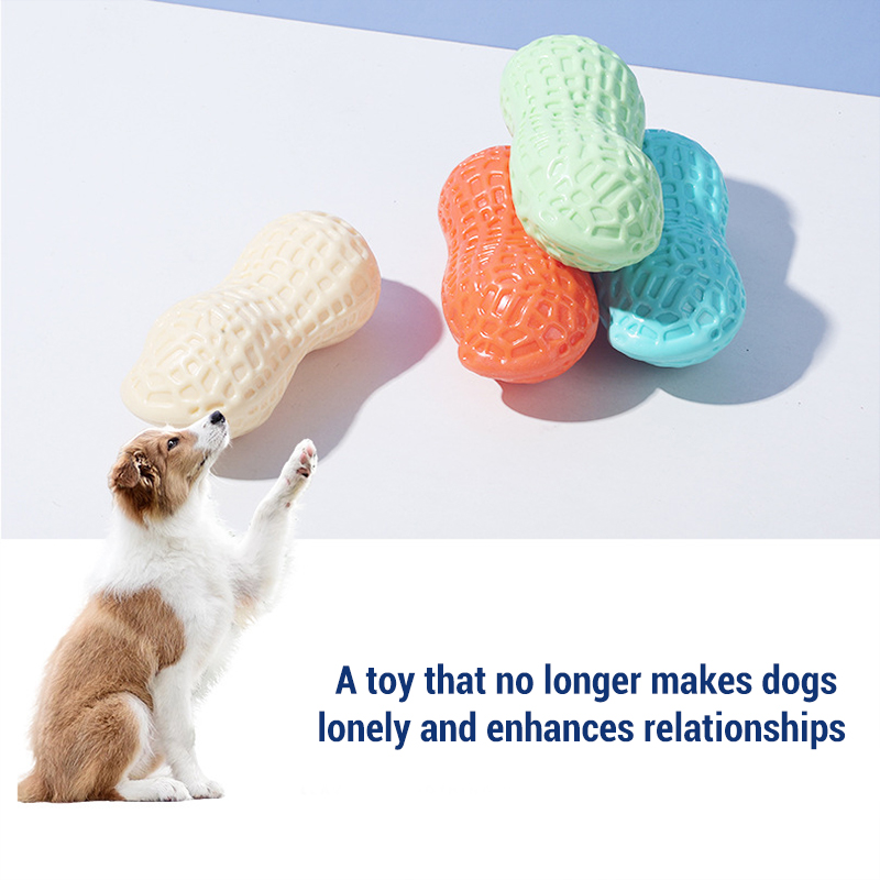 Teeth Cleaning Dog Chew Bone - Piepende pinda-botten hondenspeelgoed duurzaam rubberen bijtbestendig