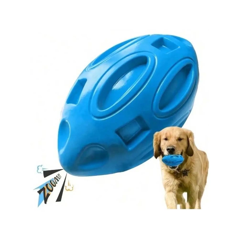 Interactive Squeaky Plush Dog Toy - 1 stuks onverwoestbare piepende rugbybal hondenkauwspeeltje