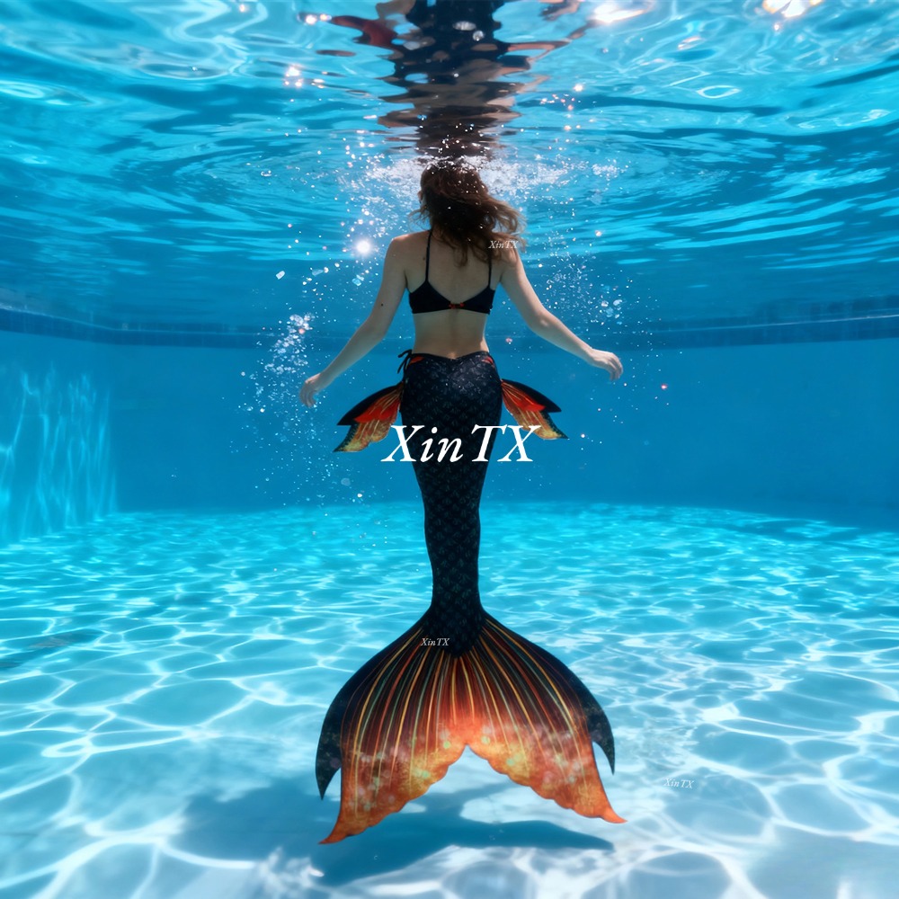 Aquarium - Volwassen zeemeerminstaartzwempak met bijpassende bh, zwemkleding