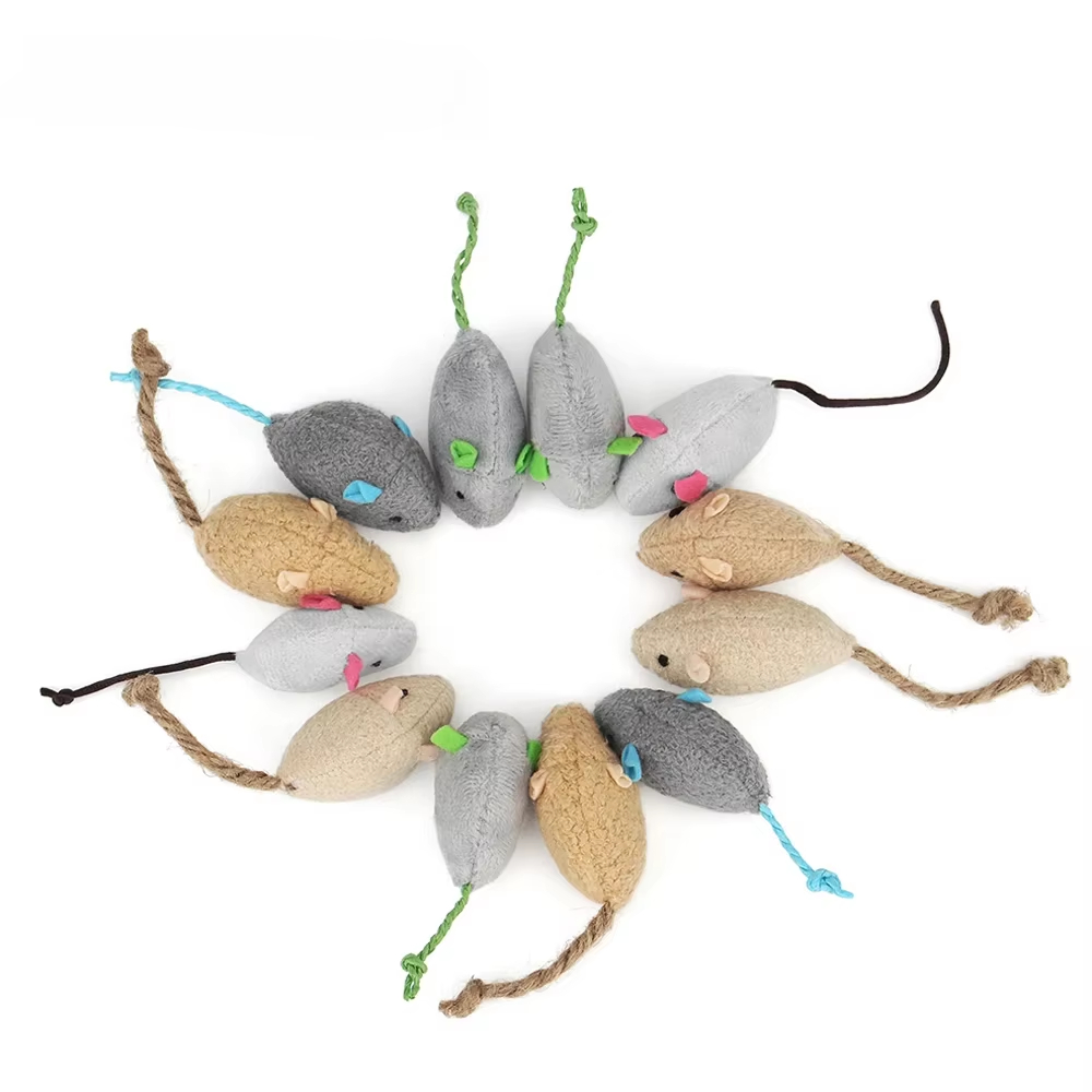 Catnip Interactive Plush Mouse - 5 stuks rammelaar kattenmuizen speelgoed, ook