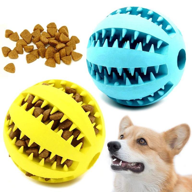 Rubber Treat Dispensing Dog Toy - Interactieve hondenspeelgoedbal van rubber, kauwspeeltje met