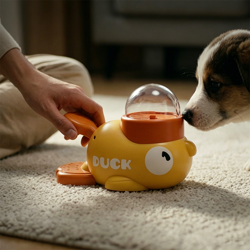 Dog Puzzle Feeder Toy - 2-in-1 interactief hondenspeelgoed, automatische voer- en