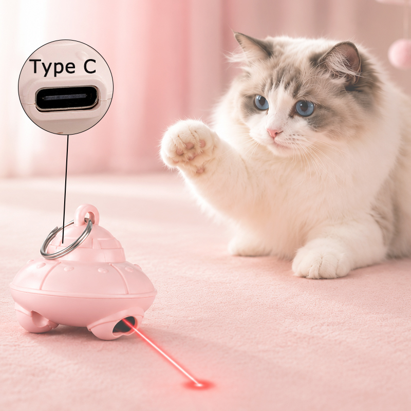 Laser Pointer Cat Toy Automatic - USB-oplaadbare elektrische kattenlaserpointer, kattenhalsband, automatisch interactief
