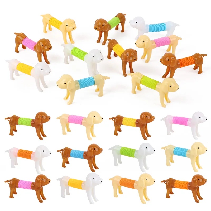 Interactive Squeaky Plush Dog Toy - Duurzaam Kleurrijk Rekbaar Hondenspeelgoed 6/12 Stuks