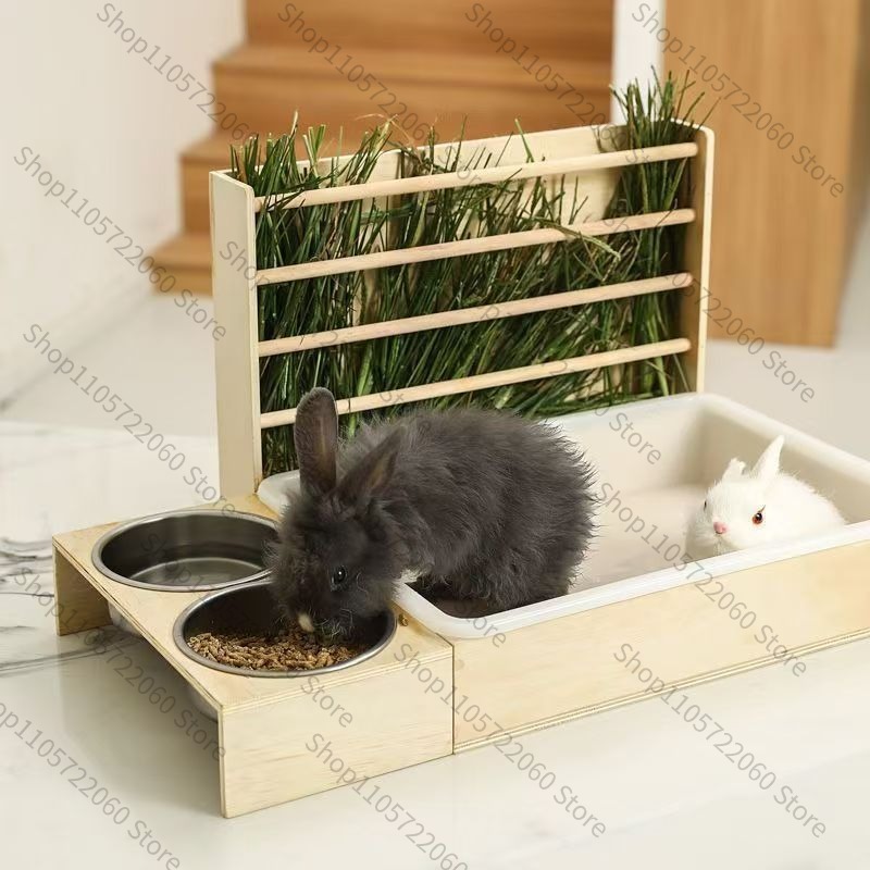 Houten konijnenvoederbak, mini - Pet Feeders recensie en prijs