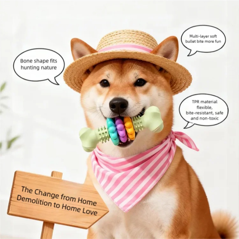 Duurzaam TPR hondenkauwspeeltj - Teeth Cleaning Dog Chew Bone recensie en prijs