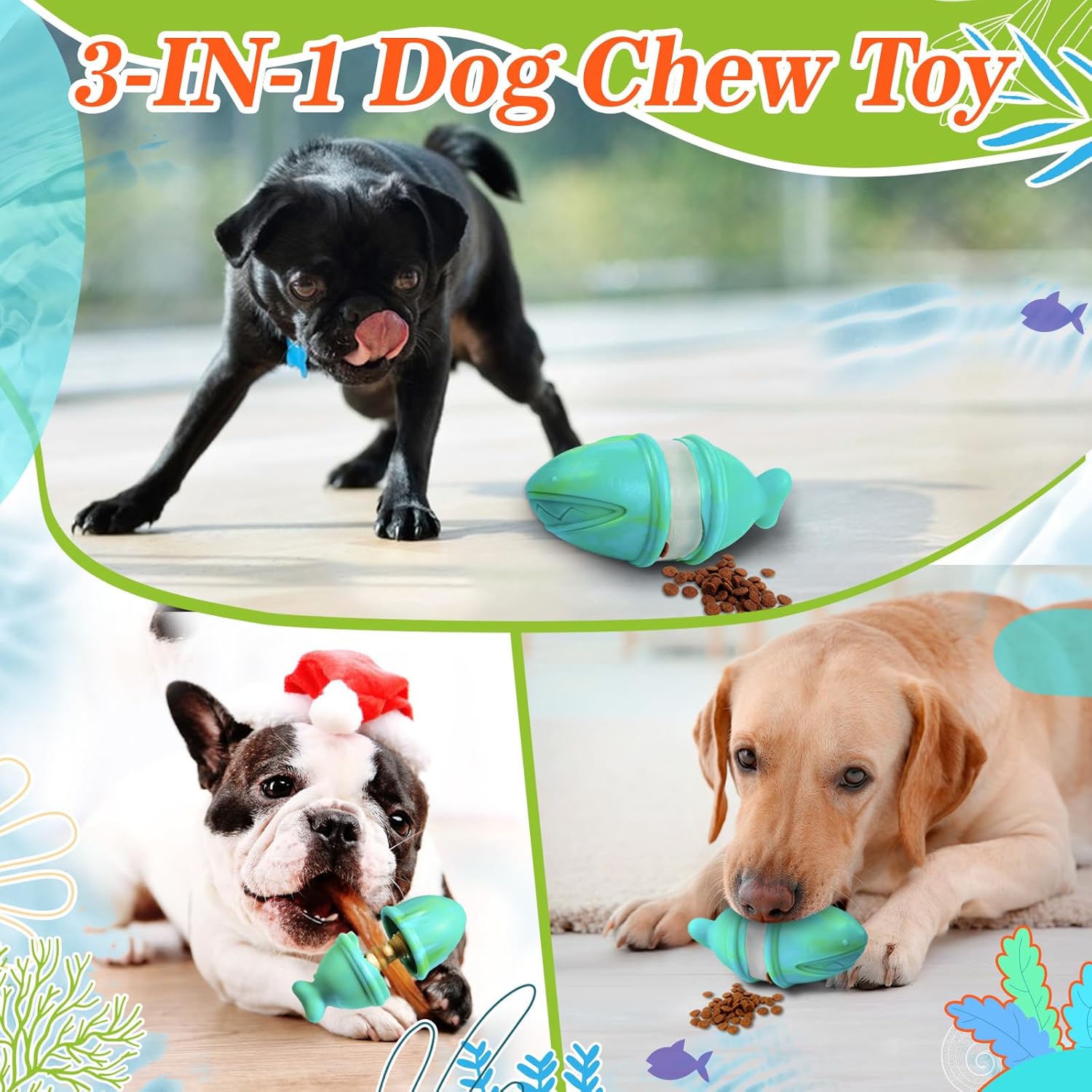 2-in-1 Treat Dispensing Kauwsp - Rubber Treat Dispensing Dog Toy recensie en prijs