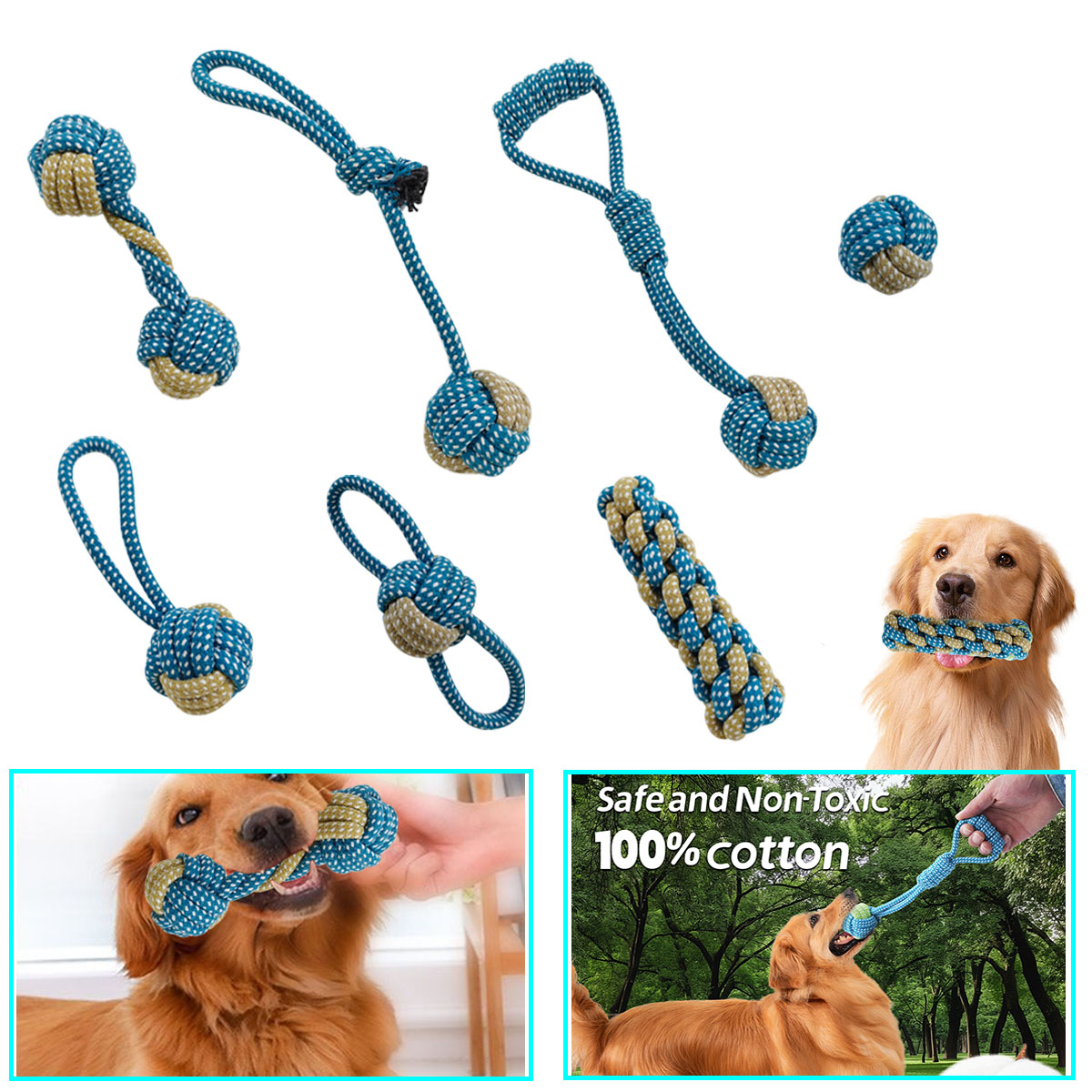 Nieuwe 7PCS Hond Puppy Dubbele - Teeth Cleaning Dog Chew Bone recensie en prijs