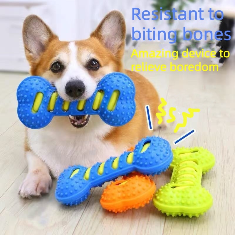 Duurzaam rubberen kauwspeeltje - Teeth Cleaning Dog Chew Bone recensie en prijs